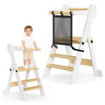 Tour dapprentissage pliable r�glable en hauteur 2 �tages avec sac en filet tour d observation enfant ...