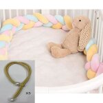 Tour de lit bébé 3m tresse garcon fille douce avec cordon maintenir la tresse - rose orange Tour de lit bébé 3m tresse garcon fille douce avec cordon maintenir la tresse - rose orange