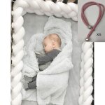 Tour de lit bébé 4m tresse garcon fille douce avec cordon maintenir la tresse - blanc Tour de lit bébé 4m tresse garcon fille douce avec cordon maintenir la tresse - blanc