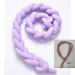 Tour de lit bb 4m tresse garcon fille douce avec cordon maintenir la tresse - violet