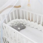 Tour de lit coussin serpent 3m - blanc - pare - chocs tress� - protection b�b�