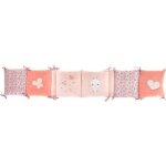 Tour de lit lapinou - domiva - microfibre 100% polyester - adaptable - rose - 30 x 180 cm Tour de lit lapinou - domiva - microfibre 100% polyester - adaptable - rose - 30 x 180 cm