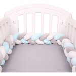 Tour de lit tresse - douce tour de lit bebe 2m avec cordon dattache idéal pour la sécurité de votre bébé(gris ... Tour de lit tresse - douce tour de lit bebe 2m avec cordon dattache idéal pour la sécurité de votre bébé(gris ...