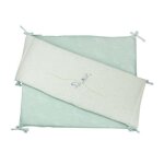 Tour de lit trois kilos sept au large de nova - 23x180cm - coton - vert - beige