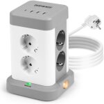 Duronic et8c tour multiprise avec 3 ports usb - a et 1 port usb - c 8 prises 3680w 13a multiprise avec ...