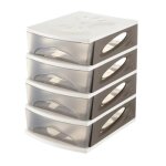 Tour de rangement - generique - medya - 4 tiroirs - plastique - taupe - 26 x 35 x 39 cm