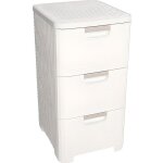 Tour de rangement style aspect rotin - curver - 206314 - ivoire - polypropylne - contemporain