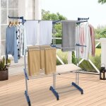 Tour de s�chage pliable - mengda - �tendoir � linge - grande capacit� extensible - 12 ailes lat�rales ...