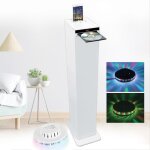 Tour de son blanche 60w avec lecteur cd, bluetooth, fm et usb, tlcommande, jeu de lumire ovni led ...