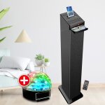 Tour de son hifi 60w noire avec lecteur cd bluetooth fm et usb télécommande jeu de lumière boule led ... Tour de son hifi 60w noire avec lecteur cd bluetooth fm et usb télécommande jeu de lumière boule led ...