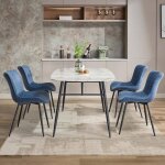 Toys s - lot de 4 chaises de salle � manger chaise de cuisine rembourr�e en simili cuir vintage pieds ...