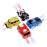 Tracks cars 4 pack circuit voiture enfant avec 5 flashs led rail voiture jouet brille dans lobscurit ...