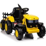 Tracteur �lectrique enfants 12v avec remorque amovible double moteur 35w 6 pneus musique phares led klaxon ...