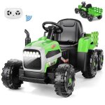 Tracteur electrique pour enfants 3 ans a 8 ans - caroma - 12v 7ah - mp3 / aux / usb - 3 vitesses - t�l�command ...