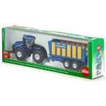 Tracteur new holland avec remorque d'ensilage - siku - echelle 1 / 50me