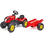 Tracteur � p�dales country farmer - falk - avec remorque - rouge - 100% fabriqu� en france - 50% de plastique ...