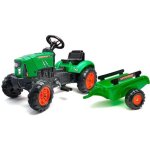 Tracteur  pdales supercharger rouge falk avec capot ouvrant et remorque