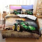 Parure de lit - john deere - tracteur - 3 pi�ces - 220x240 cm - microfibre 100% polyester