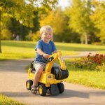 Tractopelle enfant sous licence cat porteur enfant pelle manuelle klaxon et rangement cach� 85x275x475cm ...