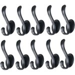 Trahoo - 10 pi�ces noir crochet porte manteau auto - adh�sif patere murale porte manteau mural sans percage ...