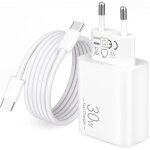 Trahoo - 30w chargeur rapide pour iphone 17 / air / 16 / 16e / 15 pro max plus ipad pro 13 / 11 / 12. ...