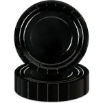 Trahoo - lot de 50 assiettes en carton - noir - 23 cm - pour anniversaire denfant - jetables - pour mariage ...