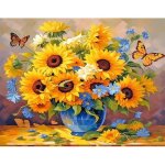 Trahoo - 50x40cm diamond painting fleurs tournesol broderie diamant fleurs tournesol kit complet de peinture ...