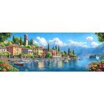 Trahoo - 5d diy grand diamond painting kits ville du lac paysage broderie diamant kits de broderie au ...