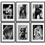 Trahoo - � - lot de 6 posters muraux modernes pour salon - noir et blanc - pour chambre � coucher - ensemble ...