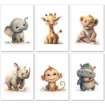 Trahoo - affiche d�corative chambre denfant - animaux de safari en afrique - poster images murales a4 ...