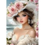Trahoo - belle femme peinture diamant adulte 5d diamond painting complet diamant strass point de croix ...