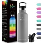 Trahoo - bouteille deau 500ml sans bpa gourde inox avec paille double paroi bouteille isotherme 18 / ...