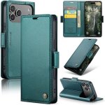 Trahoo - coque pour iphone 17 pro max �tui housse en rfid protection premium pu cuir portefeuille rabat ...