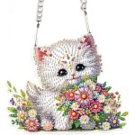 Trahoo - diy diamond painting pendentif chat 15 x 15 cm 5d diamond painting couronne avec cha�ne chat ...