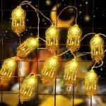Trahoo - guirlande lumineuse ramadan 1. 65m d�coration de f�e 10 perles led jaune chaud �tanche aliment�e ...