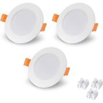 Trahoo - led spot encastrable 3 pi�ces 6w encastr� lampe plafonnier plat rond 430lm 6000k blanc froid ...