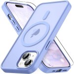 Trahoo - magn�tique coque pour iphone 15 avec 1 verre tremp� compatible avec magsafe protection contre ...