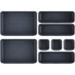 Trahoo - organisation de tiroirs bo�te de rangement 8 pi�ces organisateur de tiroir de cuisine 3 tailles ...