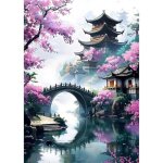 Trahoo - pont diamond painting adulte enfant 5d diy broderie diamant kit complet paysage peinture diamant ...