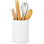 Trahoo - pot ustensiles cuisine porte couvert: blanc cr�me egouttoir couvert range couvert vertical de ...
