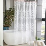 Trahoo - rideau de douche imperm�able anti moisissure fleur 300x200 cm 300 cm largeur rideaux de baignoire ...