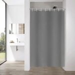 Trahoo - rideau de douche textile 120 x 200 �troit gris tissu durable anti - moisissure lavable en machine ...