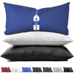Trahoo - taie oreiller 50 x 70 (lot de 2) housse coussin bleu fonc� oreiller en jersey 100% polyester ...