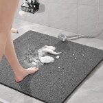 Trahoo - tapis de douche antid�rapant gris 60 x 60 cm tapis de bain de s�curit� doux et confortable avec ...