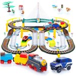 Train lectrique avec circuit automobile - kinderplay - kp0635 - 192 lments - 89x69 cm -  partir de ...