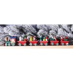 Train de nol rouge en bois 35cm