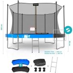 Trampoline - play4fun - classic - �427 cm (14ft) - filet int�rieur - matelas r�versible bleu / noir
