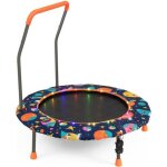 Trampoline pour enfants 92cm costway - 21 lumi�res led color�es - poign�e amovible - tapis de saut rond ...
