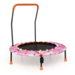 Trampoline pour enfants Ø92cm costway - 21 lumières led colorées - poignée amovible - tapis de saut rond ... Trampoline pour enfants Ø92cm costway - 21 lumières led colorées - poignée amovible - tapis de saut rond ...