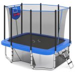 Trampoline ext�rieur 317x255cm costway - filet de s�curit�toile de sautechellepanier de basketbut de ...